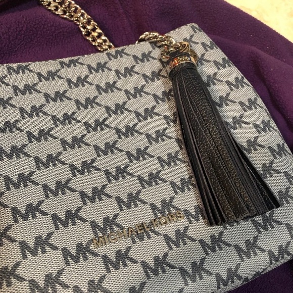 NWT MICHAEL Michael Kors blue leather OTS bag - Picture 3 of 6